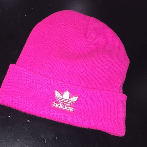 hot pink adidas beanie